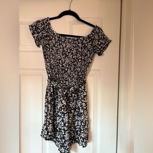 Lulu's Black and White Floral Mini Dress